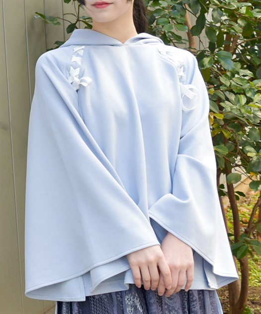 花粉ガード編み上げポンチョ【期間限定価格】 | レディース服 花粉ガード編み上げポンチョ【期間限定価格】 | レディース服