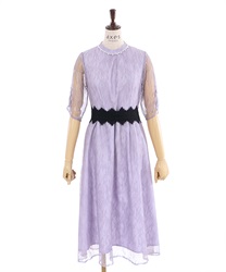 配色ベルト付総レースドレス | outlet | axes femme online shop 配色ベルト付総レースドレス | outlet | axes femme online shop
