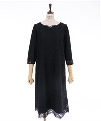 ハートネックレースサックワンピース【Web限定価格】【期間限定価格】(黒-F)