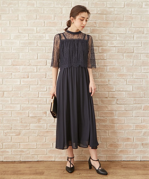 レース切替ロングドレス | axes femme | axes femme online shop レース切替ロングドレス | axes femme | axes femme online shop
