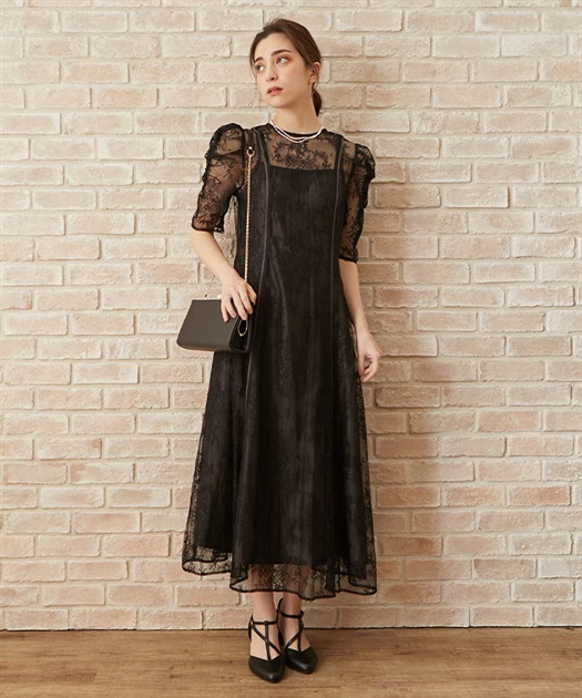 パイピングレースドレス | 衣料 | axes femme online shop パイピングレースドレス | 衣料 | axes femme online shop