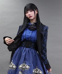 ジャカードバイカラージャケット【期間限定価格】(ブルー-M)