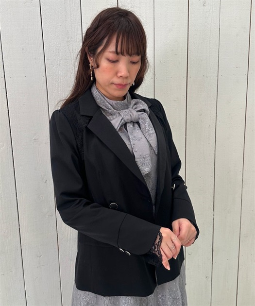 レース重ねテーラードジャケット | outlet | axes femme online shop レース重ねテーラードジャケット | outlet | axes femme online shop