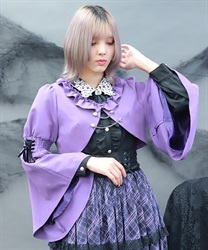 ボレロデザインショートジャケット(パープル-M)