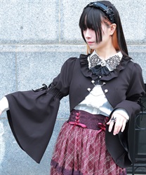 ボレロデザインショートジャケット(黒-M)