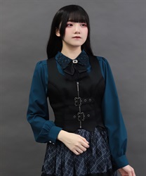 ベルトデザインビスチェ【期間限定価格】(黒-M)