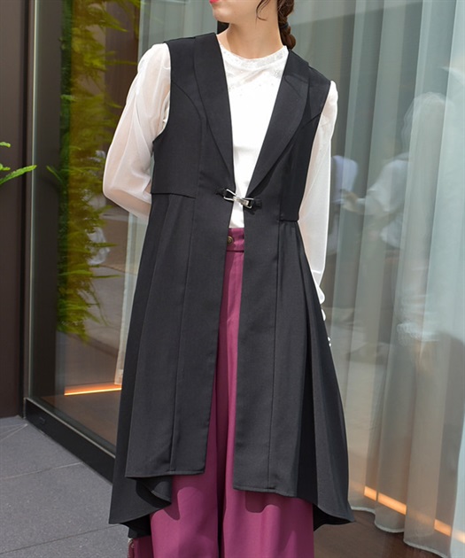 ビット付ロングジレ | レディース服・レディースファッション ビット付ロングジレ | レディース服・レディースファッション