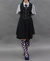 燕尾デザインロングベスト(黒-M)