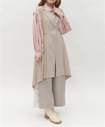 プリーツフィッシュテールジレ(ベージュ-F)