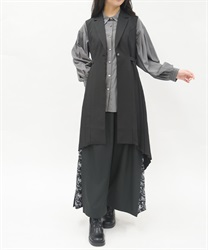 プリーツフィッシュテールジレ(黒-F)