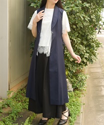 サイドプリーツロングジレ【WEB先行販売】