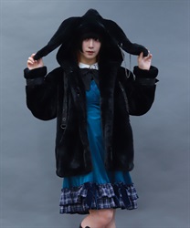 ウサミミファーコート【WEB先行販売】(黒-M)
