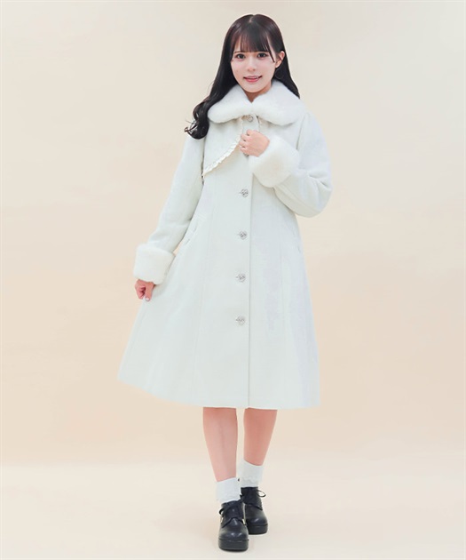 ファーティペ付ロングコート | POETIQUE | axes femme online shop ファーティペ付ロングコート | POETIQUE | axes femme online shop