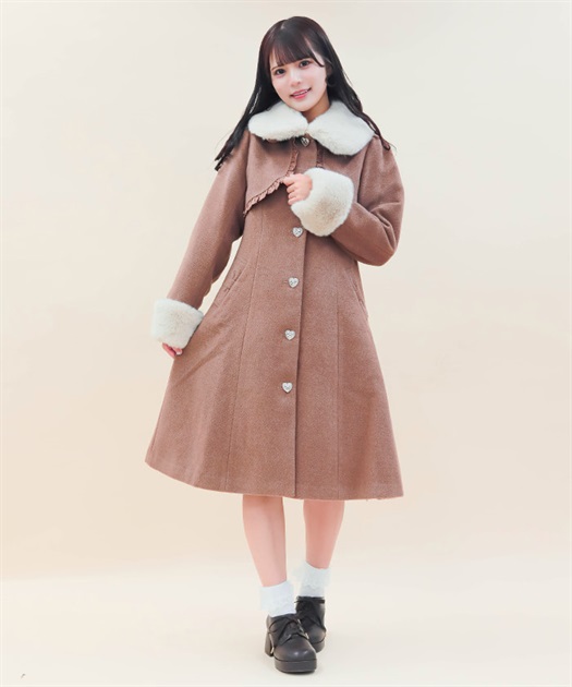 ファーティペ付ロングコート | POETIQUE | axes femme online shop ファーティペ付ロングコート | POETIQUE | axes femme online shop