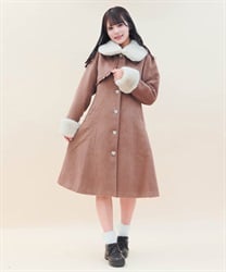 ファーティペ付ロングコート | outlet | axes femme online shop ファーティペ付ロングコート | outlet | axes femme online shop