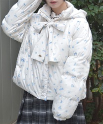 リボンセット小花柄コート【ランク別お値下げ対象商品】(生成り-F)