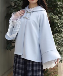 花粉ガードダンボールニットポンチョ(サックス-F)