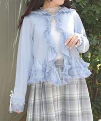 ＵＶカットフードフリルカーディガン【予約】(サックス-F)