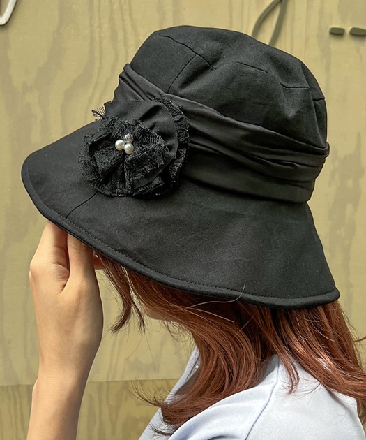レース花ブローチ付UVハット | outlet | axes femme online shop