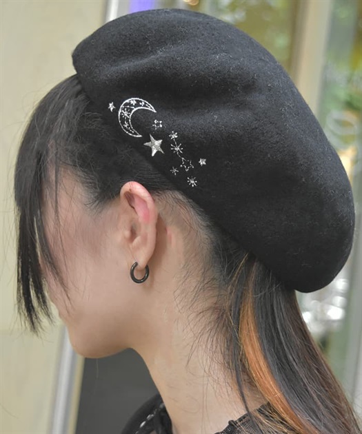 月×星刺繍ベレー | outlet | axes femme online shop 月×星刺繍ベレー | outlet | axes femme online shop