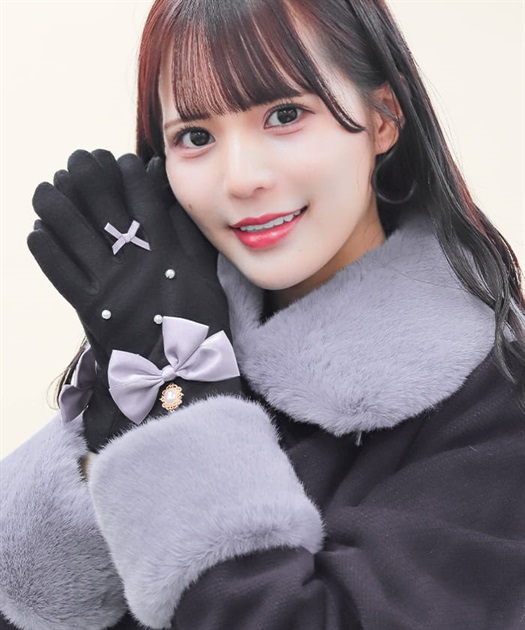パール×リボン手袋