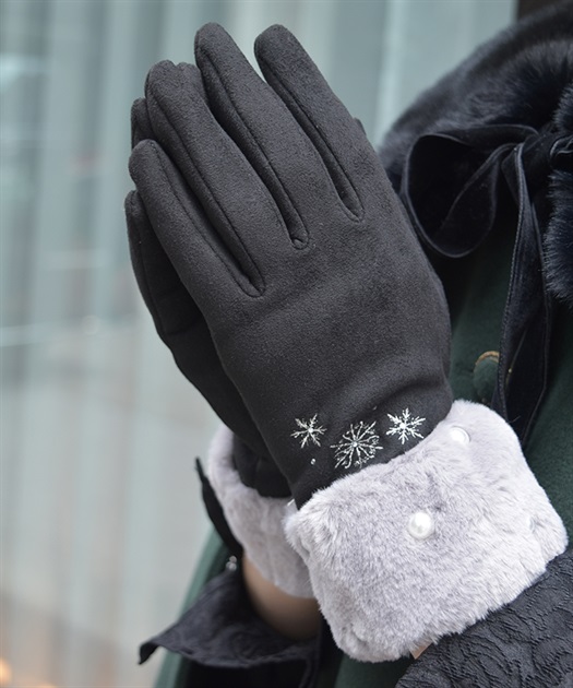 雪刺繍×パールファー手袋【期間限定価格】 | axes femme | axes 雪刺繍×パールファー手袋【期間限定価格】 | axes femme | axes