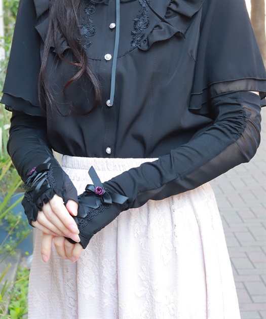 レースアップＵＶロング手袋