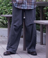 【セレクト】ニープリーツスウェットパンツ【WEB限定価格】(黒-F)