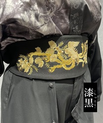 鳳凰刺繍帯ベルト(漆黒-F)