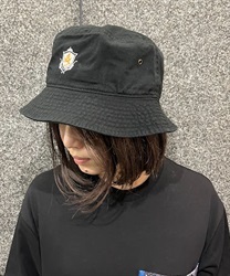 エンブレムバケットハット(黒-F)