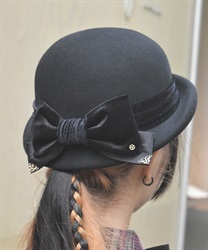 エレガントリボンハット【期間限定価格】(黒-F)