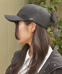 バックリボンキャップ(黒-F)