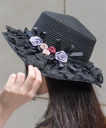 巻き薔薇レース雑材カンカン帽 | レディース服・レディース