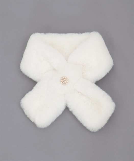 ブローチ付きファーティペット | outlet | axes femme online shop