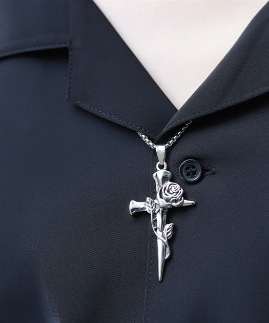 薔薇×十字架ネックレス | AXES-X | axes femme online shop 薔薇×十字架ネックレス | AXES-X | axes femme online shop