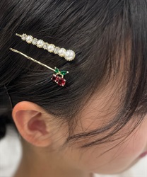 さくらんぼヘアピンセット【期間限定価格】(ゴールド-F)