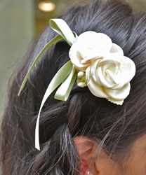 フラワー×リボンヘアクリップ(Ｂ-F)