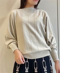 ストライプニットドルマンプルオーバー(生成り-F)
