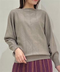 ストライプニットドルマンプルオーバー(モカ-F)