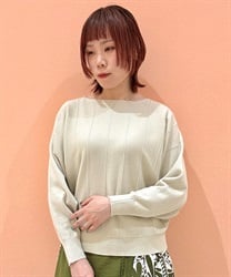 ストライプニットドルマン(生成り-F)