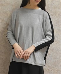 バイカラーニットチュニ