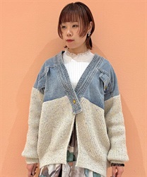 デニム×ニットカーディガン【期間限定価格】(生成り-F)