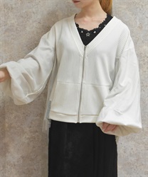 チュール切替カーデ(生成り-F)