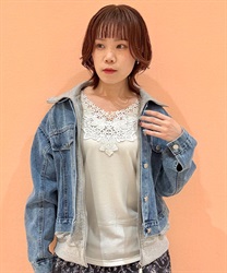 ラメカットレースタンク(白-F)