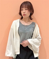 ラメカットレースタンク(グレー-F)