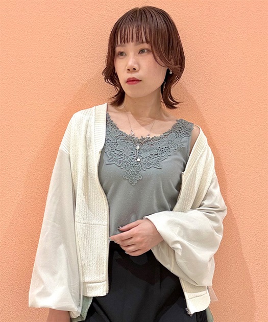 ラメカットレースタンク