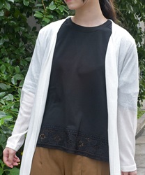 レース使いＴシャツ(黒-F)
