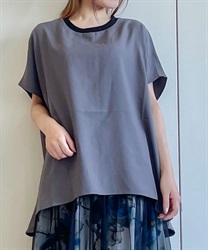 リブ切替ビッグプルオーバー(チャコール-F)