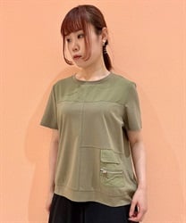 飾りポケ付カット切り替えプルオーバー(カーキ-F)