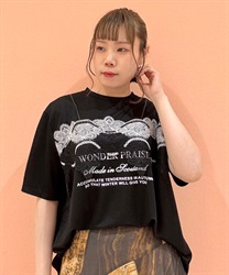 レース使いＴシャツ(黒-F)